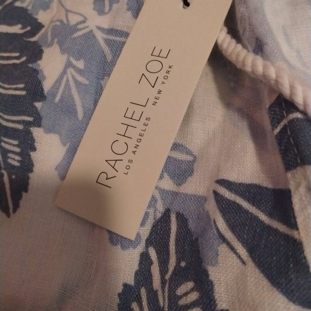Rachel Zoe Women's Wide Leg 100% Linen Trouser‎ Pants Sz S Tropical Aloha Summer - Picture 5 of 5